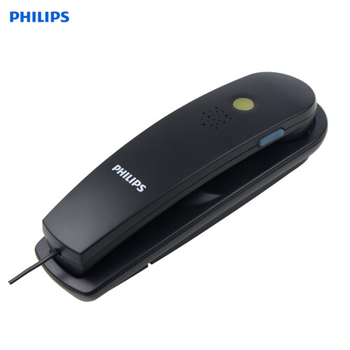 飞利浦(PHILIPS）电话机座机 固定电话 办公家用 壁挂机 桌壁两用 免电池  一键拨号TD2801黑色