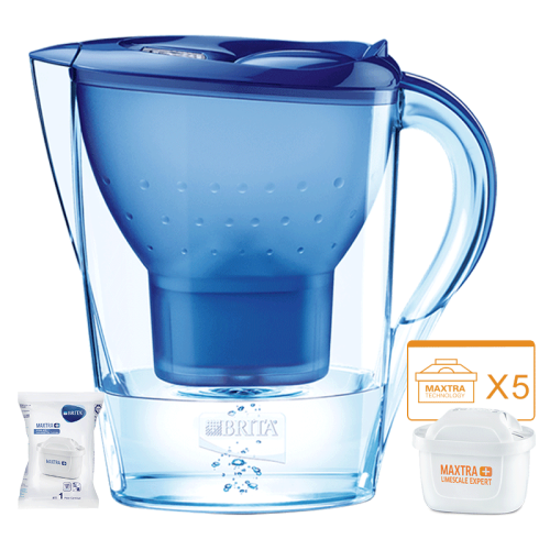 碧然德（BRITA） 家用净水壶过滤水杯 净水器 海洋系列3.5L蓝+去水垢专家版滤芯5枚