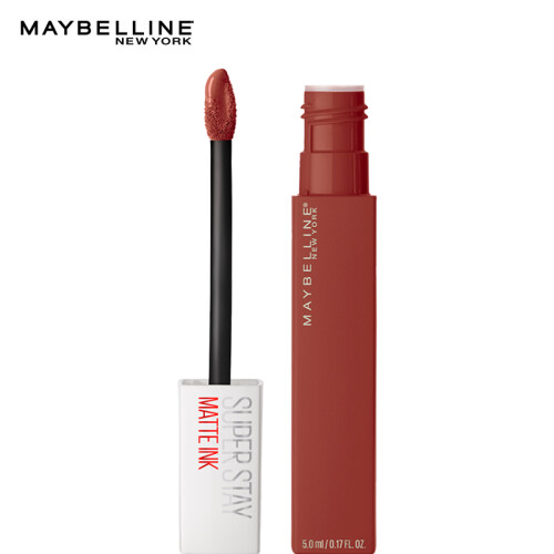 美宝莲（MAYBELLINE）super stay巨持色哑光液体唇膏245 摩卡红棕色 接吻棒（口红 持久不掉色 不沾杯 ）