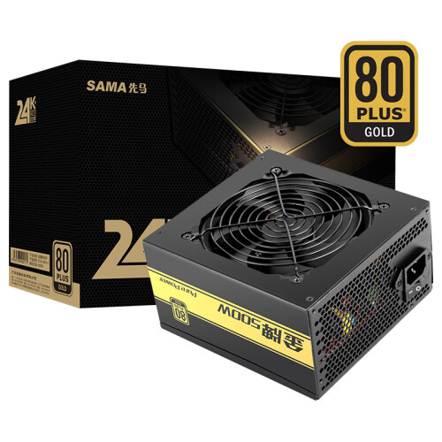 先马（SAMA）金牌500W 额定功率500W 台式电脑主机箱电源 80PLUS金牌/全电压/LLC谐振电路/固态电容/三年质保