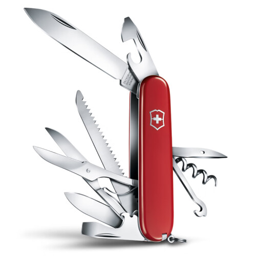 京东超市维氏(VICTORINOX)瑞士军刀 都市猎人91mm(15种功能) 多功能刀户外折叠刀具瑞士军士刀小刀 红色1.3713