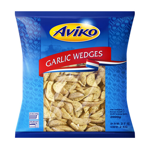 爱味客 AVIKO 蒜香薯角2KG   荷兰进口 冷冻薯角 油炸小吃 生鲜 方便食品