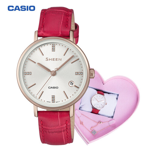 卡西欧（CASIO）手表 SHEEN系列 时尚甜美马卡龙限量女表礼盒 SHE-4048CGL-7A