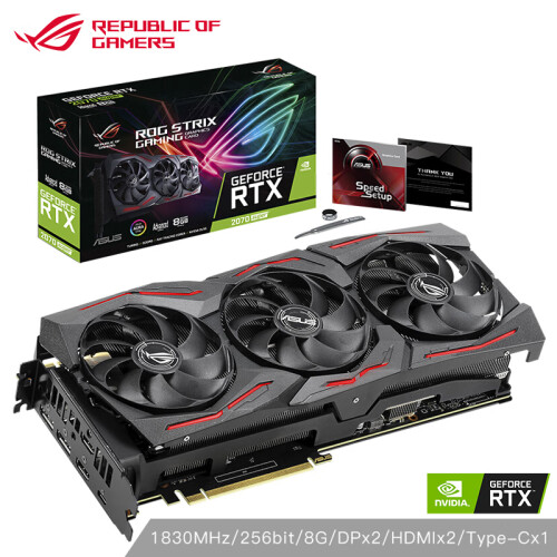 华硕（ASUS）ROG-STRIX-RTX2070S-A8G-GAMING 2070 SUPER 1605-1830MHz 14000MHz 猛禽游戏显卡