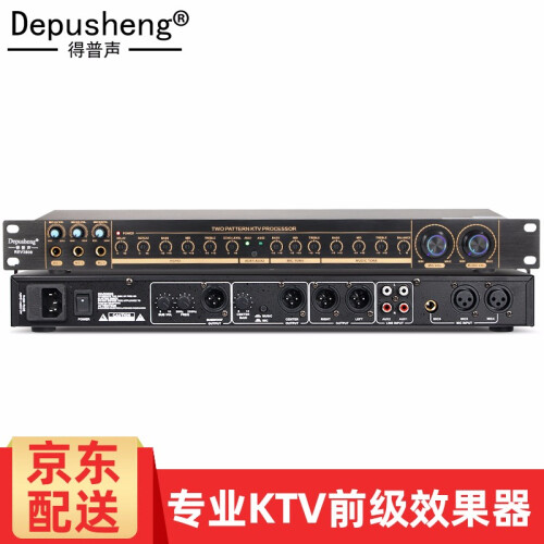 depusheng 得普声REV3800前级效果器人声话筒模拟均衡混响调节K歌智能防啸叫效果器