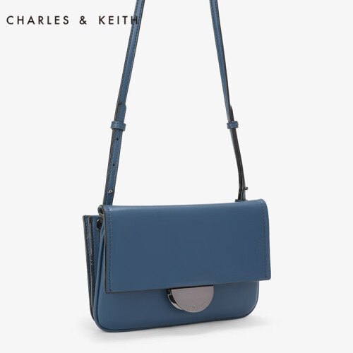 CHARLES&KEITH 女包CK6-30700776欧美纯色女士多功能长款钱包 蓝色 XS