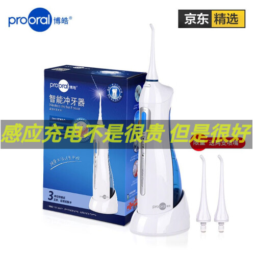 【共4个喷嘴】博皓(prooral)冲牙器洗牙器水牙线洁牙器非电动牙刷便携式牙齿清洁器5013 象牙白（推荐感应充电款）