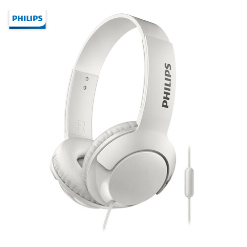 飞利浦（PHILIPS）头戴式耳机 音乐耳机 线控手机耳机 重低音 SHL3075 （白）