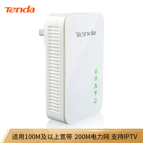 腾达（Tenda）PA202 300M 无线电力猫穿墙宝 单支装 WIFI信号放大器 无线扩展器 支持IPTV