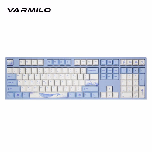阿米洛（Varmilo） 海韵主题款 静电容机械轴/樱桃轴 程序员优选机械键盘  办公游戏机械键盘 海韵VD108键蓝牙有线键盘 cherry红轴无灯