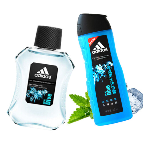 阿迪达斯 Adidas 冰点香氛沐浴套装（冰点香水50ml+冰点沐浴露400ml）