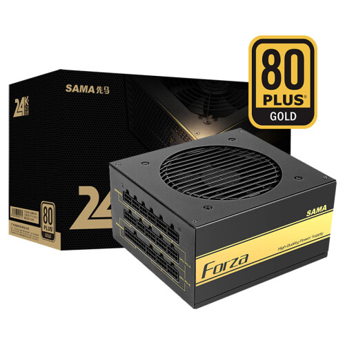 先马（SAMA）金牌500W模组版 游戏电源(额定功率500W/全模组/单路+12V/宽幅/固态电容/扁线材)