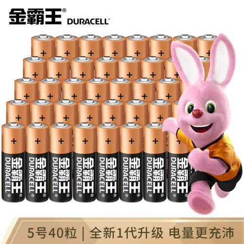 金霸王(Duracell)5号电池40粒装碱性干电池五号适用计算器鼠标相机电子门锁血压计电子秤遥控器儿童玩具挂钟