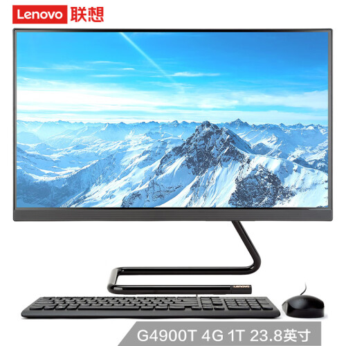 联想（Lenovo）AIO 520C逸系列致美商务一体台式电脑23.8英寸（G4900T 4G 1T WIFI 蓝牙 三年上门）黑