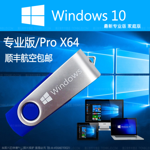 微软正版Win10系统终生授权Windows10专业版家庭版激活/电子版秒发货 专业版/+/3.0U盘/发顺丰航空/无票