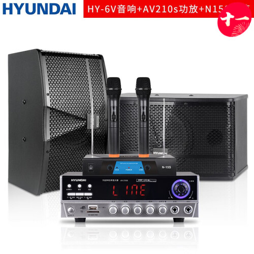 现代（HYUNDAI） 6V 家庭影院KTV音响组合套装 家用卡拉OK会议舞台家庭影院设备客厅点歌机 家庭K歌套餐五