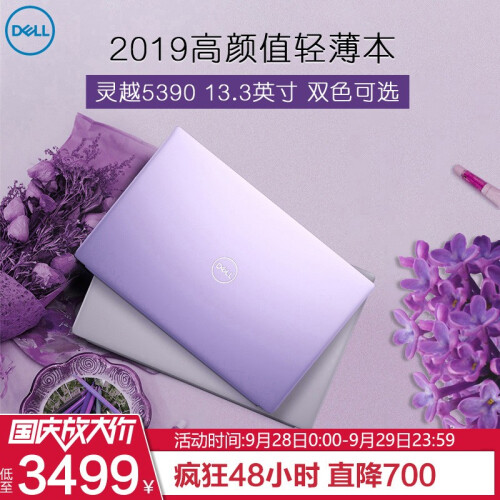 戴尔（DELL）灵越5390 13.3英寸燃5000金属超极轻薄手提商务学生女笔记本电脑 薰衣紫【72%高色域】 【畅享版】8代酷睿/4G/256G全固态