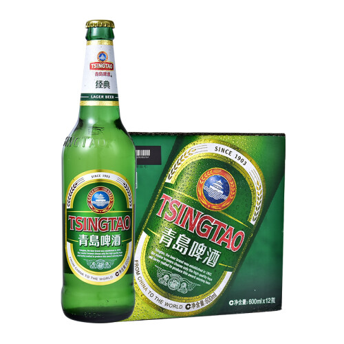 京东超市青岛啤酒（Tsingtao）经典瓶装600ml*12瓶 大瓶整箱装