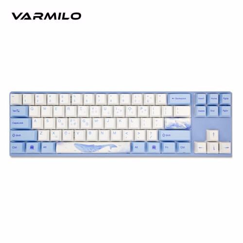 阿米洛（Varmilo） 海韵主题款 静电容机械轴/樱桃轴 程序员优选机械键盘  办公游戏机械键盘 海韵MIYAPRO有线68键 cherry茶轴无灯