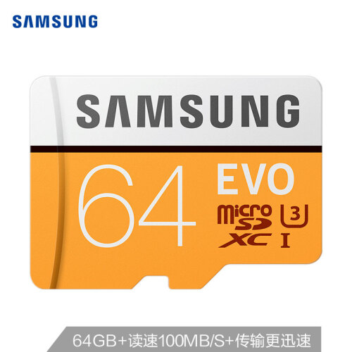 三星（SAMSUNG）64GB TF（MicroSD）存储卡 U3 C10 4K EVO升级版 传输速度100MB/s（新老包装随机发货）