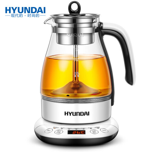 现代（HYUNDAI）养生壶蒸茶壶玻璃加厚煮茶壶蒸汽喷淋式煮茶器智能控温全自动多功能电水壶QC-ZC1155