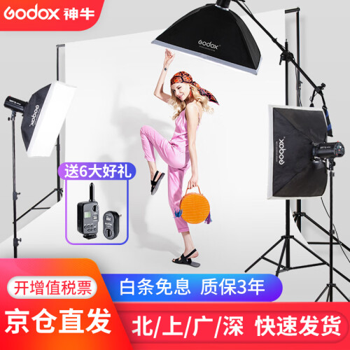 神牛（Godox） sk400W摄影灯影棚套装 补光灯柔光箱摄影器材人像拍摄影室闪光灯 SK400w三灯A套餐