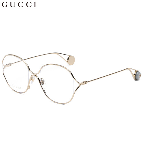 古驰(GUCCI)眼镜框女 镜架 透明镜片金色镜框GG0254OA 001 54mm