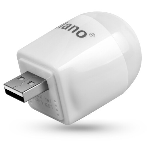 绿巨能（llano）瓷感白Usb球泡灯 移动电源通用灯头 1.5w充电宝灯 USB LED灯 电脑灯笔记本灯键盘灯节能灯