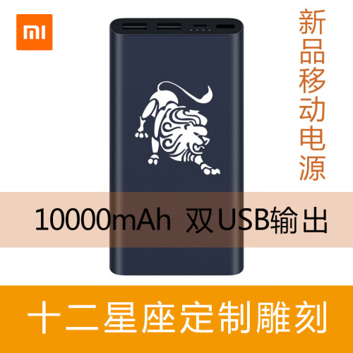 小米(MI) 充电宝10000毫安可定制logo刻字 新移动电源2 /充电宝 双向快充 黑色（企业定制）