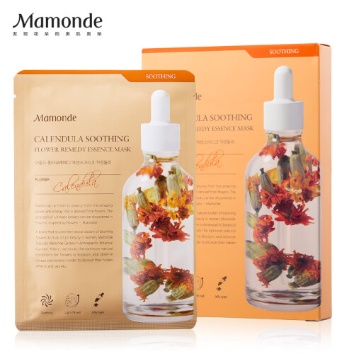 梦妆（Mamonde）花植研究亲肤鲜润金盏花舒缓柔嫩面膜 25ml*5（舒缓柔嫩）