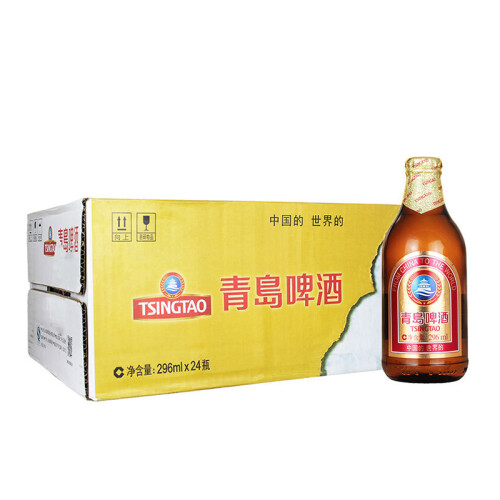 京东超市青岛啤酒（TsingTao） 金质 小棕金 11度 296ml*24瓶 整箱装 麦香浓郁 酒味醇厚