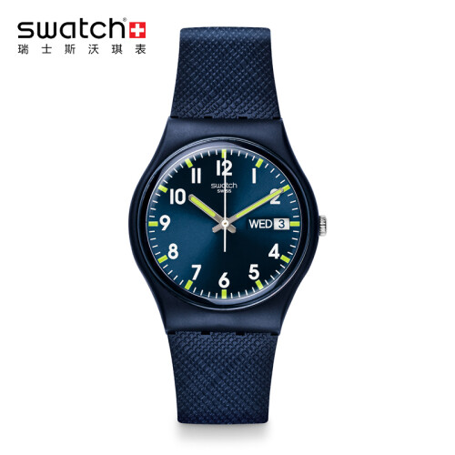 斯沃琪（Swatch）瑞士手表  原创系列绅士蓝 时尚运动石英 学生情侣男女士表GN718