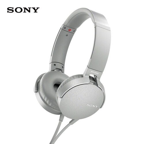 索尼（SONY）MDR-XB550AP 重低音立体声耳机 头戴式 浅灰白