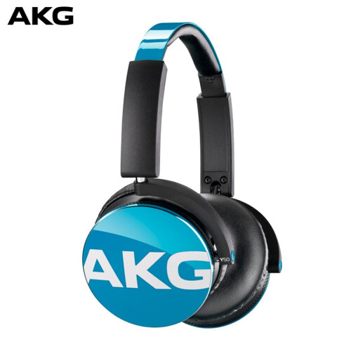 爱科技（AKG）Y50 便携头戴式耳机 重低音 线控耳麦 立体声耳机 HIFI音乐耳机 手机通用 蓝色