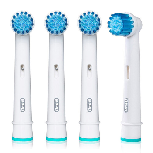 欧乐B（Oralb）电动牙刷头 4支装 柔软敏感型 适配成人2D/3D全部型号 EB17-4 德国进口