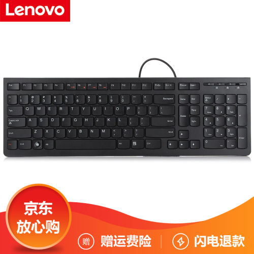 联想（Lenovo） 原装键盘适用笔记本台式机一体机商务办公家用娱乐轻薄便携 K5819超薄有线键盘黑 电脑键盘