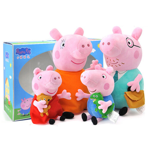 小猪佩奇（Peppa Pig）毛绒玩具抱枕公仔男孩女孩布娃娃玩偶系列 小号套装19cm+30cm