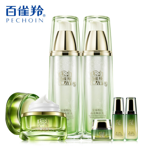 百雀羚 至臻皙白玲珑晶采套装（亮肤水90ml+焕颜乳90ml+肌初眼霜+随机小样3件套）