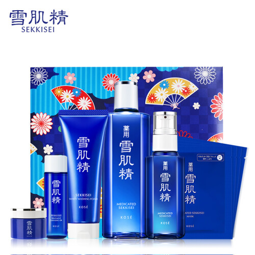 雪肌精 SEKKISEI 和风臻选套装(化妆水330ml+乳液130ml+洗颜霜130g+眼霜6g+洁肤油35ml+修护面膜15ml*4片)