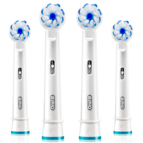 欧乐B（Oralb）电动牙刷头 超细毛柔护4支装 保护牙龈 EB60-4 适配成人2D/3D全部型号 德国进口