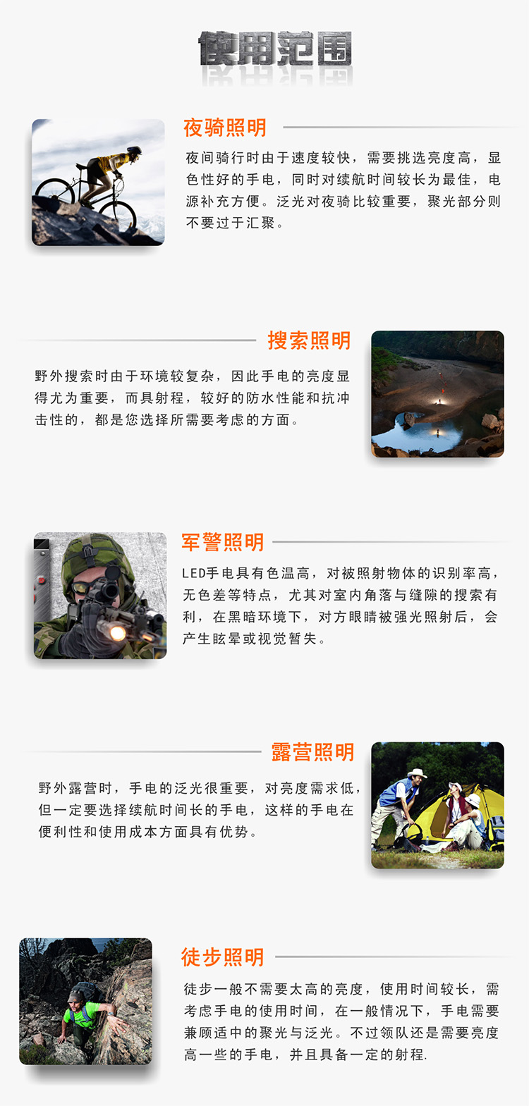 亚马逊应急灯照明LED强光手电筒充电远射防水家用消防手电A6