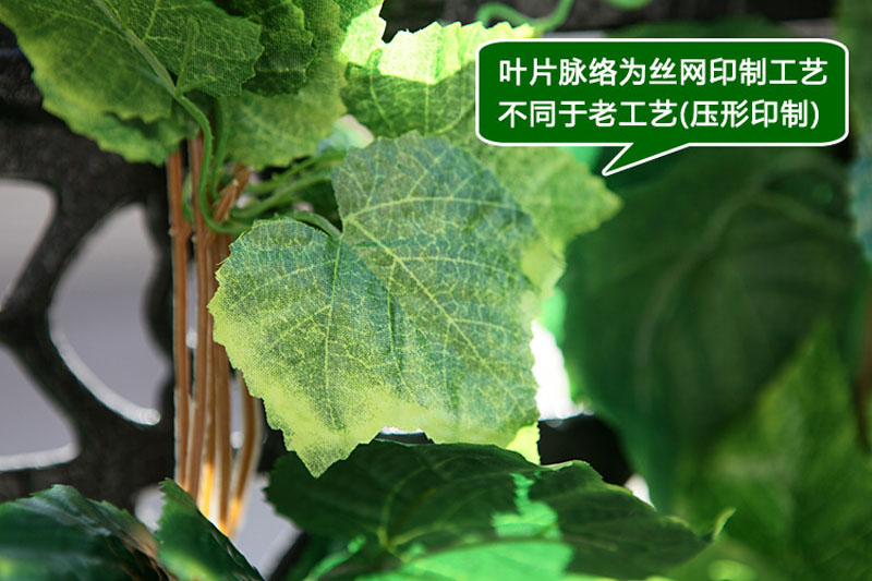 
                                        
                                        畅宁 花藤藤条【高仿真叶 1包(5根)】仿真植物绿叶藤条 庭院装饰仿真花假花干花家居装饰 (葡萄叶1包(5根))                