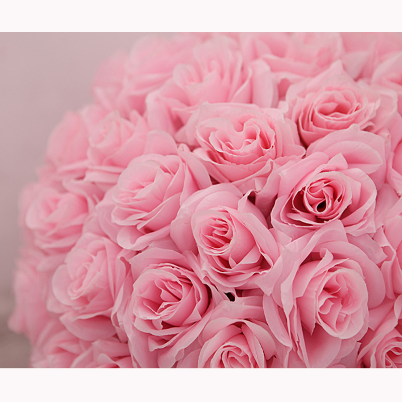 
                                        玫瑰花球仿真花绢花 1个4种型号可选　商场婚庆4S店庆典装饰 肉粉色 1号(整球直径42厘米)                