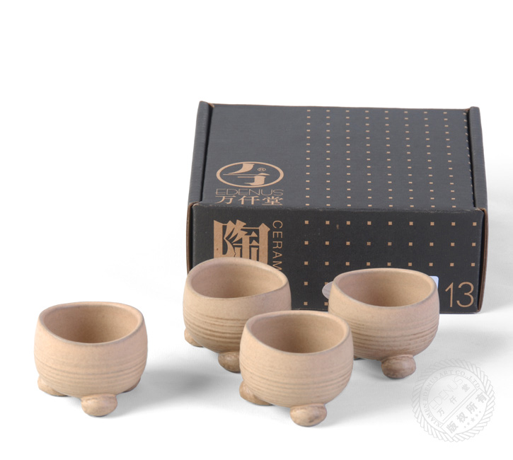 万仟堂专柜正品 陶瓷功夫茶具 茶杯套装 俏皮可爱 石头记品茗杯 大麦