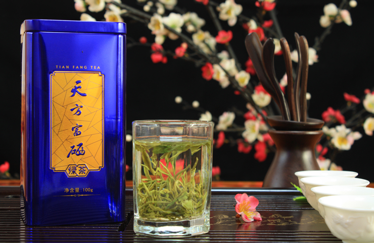 天方茶叶 特级Ⅲ富硒有机绿茶叶100g(听) 价格