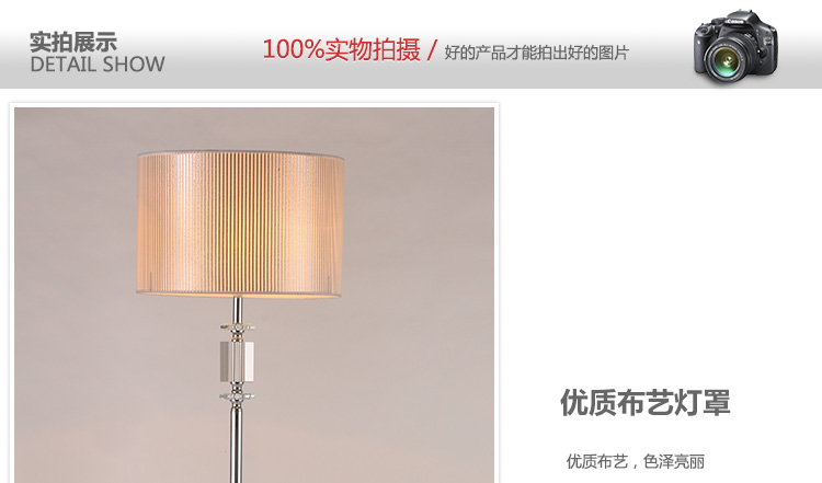 
                                        德洛特 现代简约 时尚客厅落地灯 卧室灯 卧室落地灯 水晶落地灯 L1041 家装节                