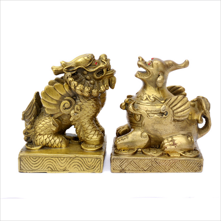 求福阁开光纯铜公母貔貅风水摆件工艺品装饰品
