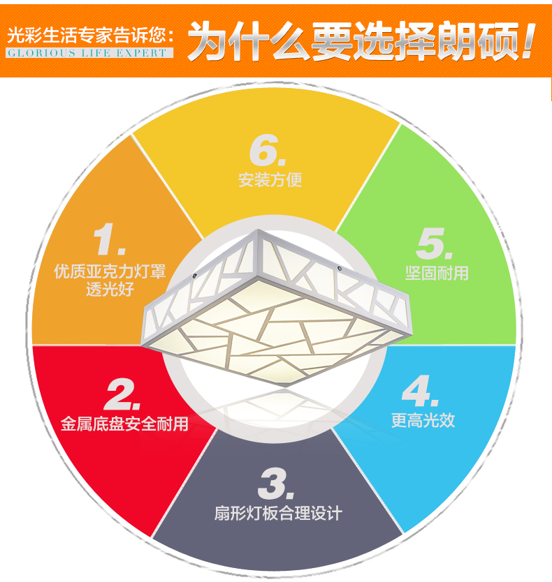 朗硕 led吸顶灯现代简约卧室门厅过道吸顶灯灯亚克力雕花吸顶灯MB1091s 中号12W