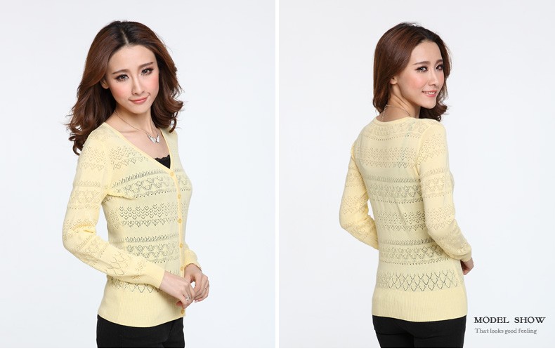 如云阁 2014春夏新装镂空勾花纯棉<em>薄开衫</em>七分