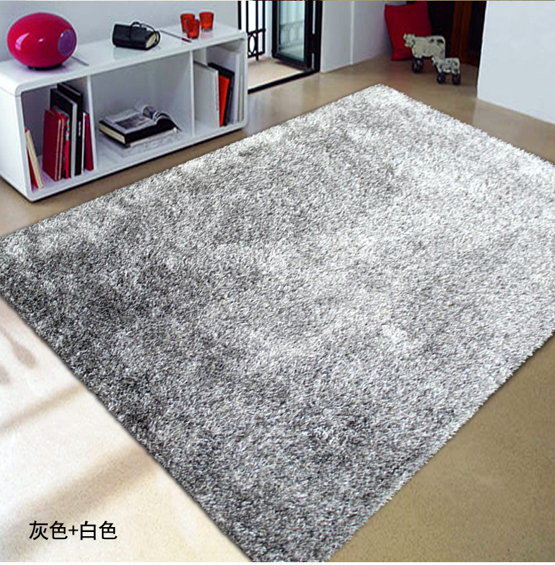 秀宁纯色简约茶几地毯客厅卧室地垫可定制床边毯进玄关入门垫飘窗垫X15 灰白混色 0.7x1.4米